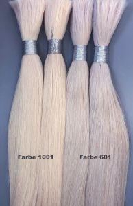 Silberblondes Echthaar, Farbe 601, 55cm, 50 Strähnen