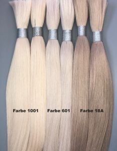 Silverblondes Echthaar, Farbe 601, 55cm, 10 Strähnen
