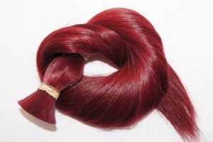 Burgundfarbenes Echthaar, Farbe 66, 50cm, 100 Strähnen