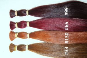 Burgundfarbenes Echthaar, Farbe 66, 45cm, 10 Strähnen