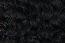 Schwarzes gewelltes Echthaar, Farbe 01, 50cm, 50 Strähnen