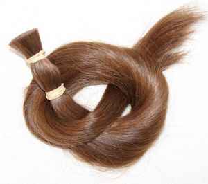 Schokobraunes Echthaar, Farbe 04, 60cm, 50 Strähnen