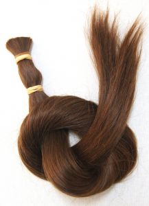 Kaffeebraunes Echthaar, Farbe 03, 45cm, 50 Strähnen