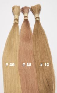 Blassrotblondes Echthaar, Farbe 28, 45cm, 10 Strähnen