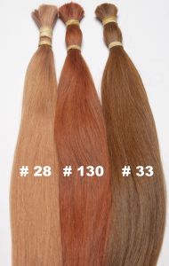 Blassrotblondes Echthaar, Farbe 28, 40cm, 50 Strähnen